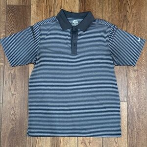 Slazenger Men's Polo Shirt - Black and Gray Stripes